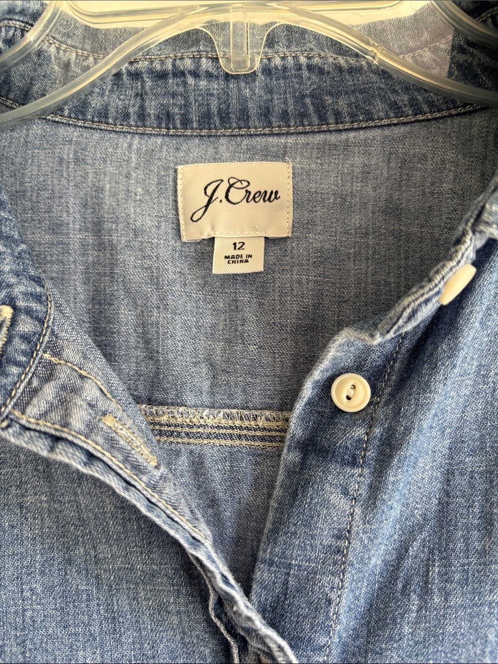 J.Crew Chambray Button Down Shirt Blue Size 12 - Picture 5 of 8